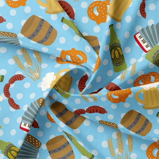 Oktoberfest Food and Drink Fabric