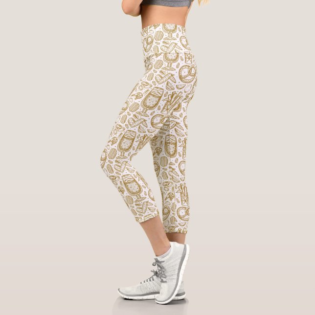 Oktoberfest Food Menu Capri Leggings (Left)