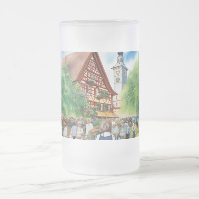 Oktoberfest Frosted Glass Beer Mug (Center)