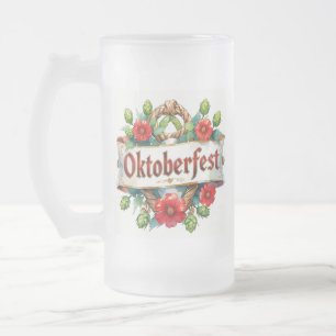 Oktoberfest Frosted Glass Beer Mug