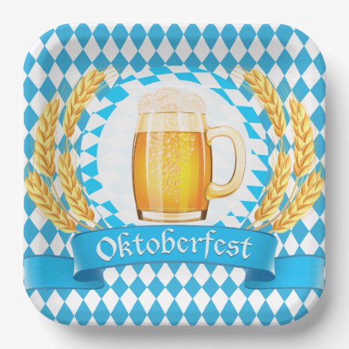 Oktoberfest Frothy Beer Mug Paper Plates