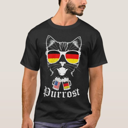Oktoberfest  Funny Prost Pun Purrost Cat German Pa T_Shirt