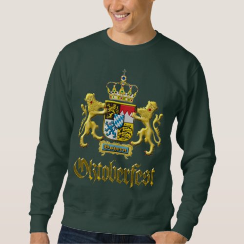 Oktoberfest Genuine Bavaria Crest Golden Gilt  Sweatshirt