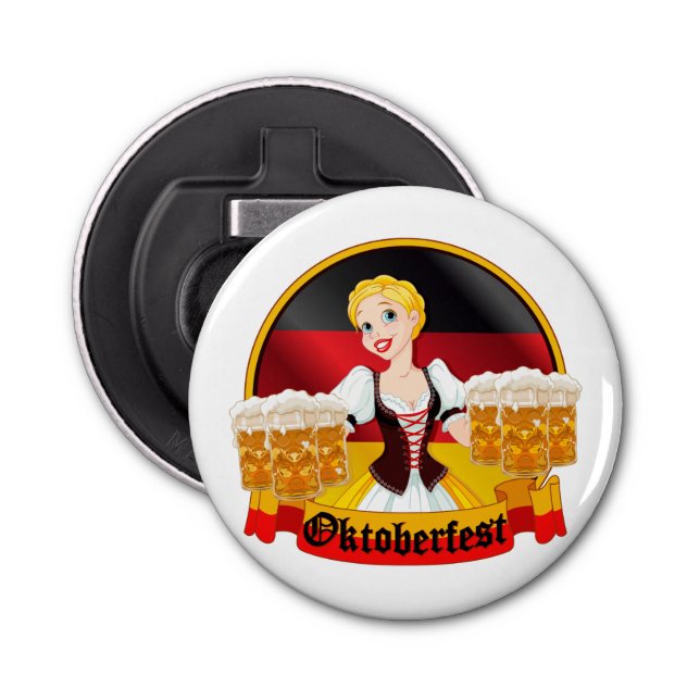 Oktoberfest German Bar Maid Bottle Opener (Front)