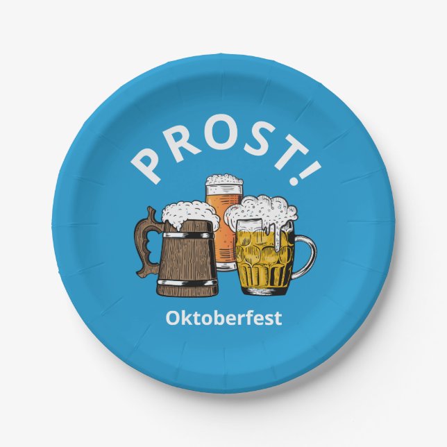 Oktoberfest German Beer Festival Paper Plates (Front)