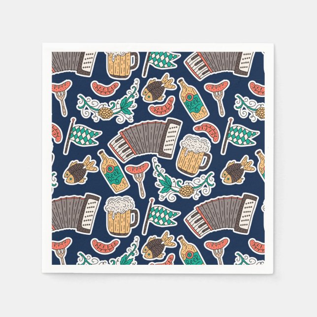 Oktoberfest German Beer Festival Paper Plates Napkins (Front)