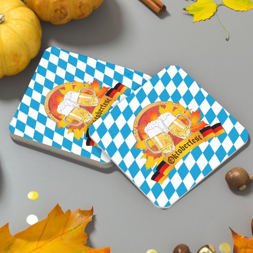 Oktoberfest German Beer Festival Square Paper Coaster