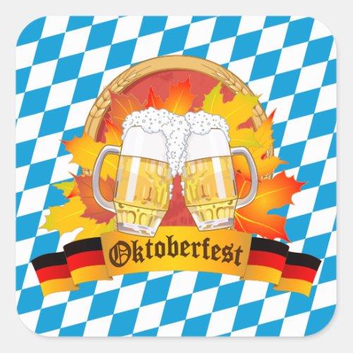 Oktoberfest German Beer Festival Square Sticker