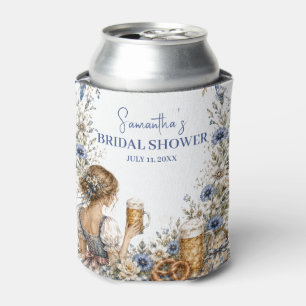 Oktoberfest German Beer Pretzel Bridal Shower Can Cooler