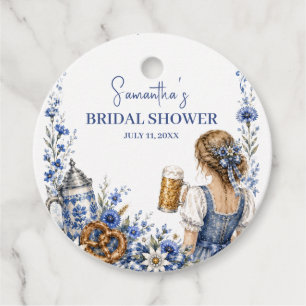 Oktoberfest German Beer Pretzel Bridal Shower Favor Tags