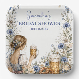 Oktoberfest German Beer Pretzel Bridal Shower Paper Plates