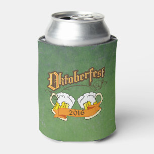Oktoberfest German Festival Beer Steins Typography Can Cooler