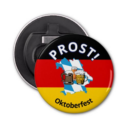 OKTOBERFEST German Flag Cartoon 3 Beers PROST Bottle Opener