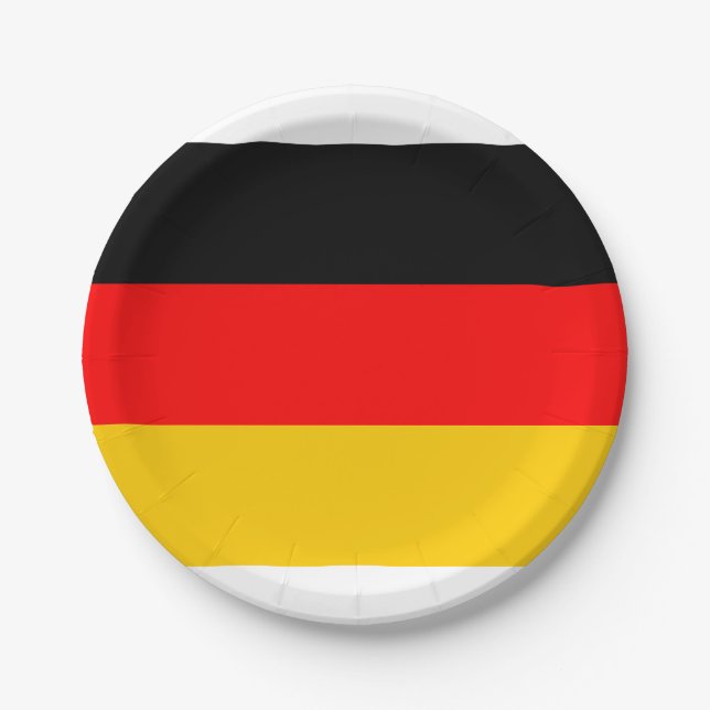 Oktoberfest German Flag Germany Theme Party Paper Plates (Front)