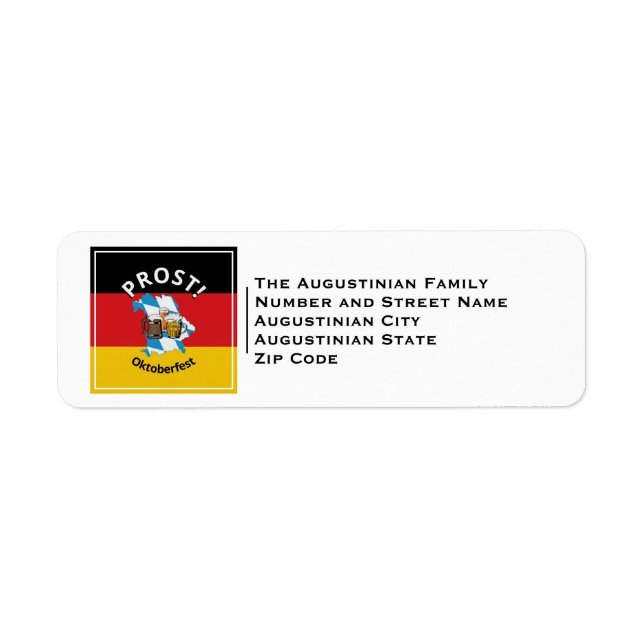 OKTOBERFEST | German Flag | Prost and Beers Label (Front)