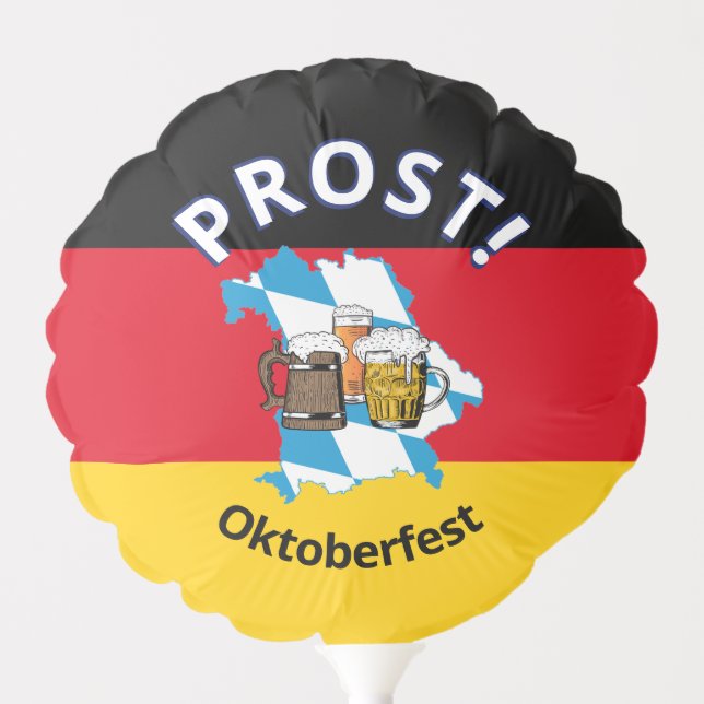 OKTOBERFEST Germany Bavaria Bayern Cartoon Beers Balloon (Front)
