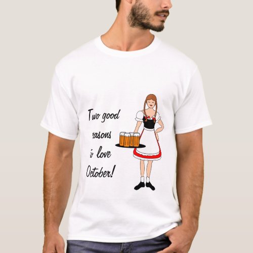 Oktoberfest Girl and Beer __ Customizable T_Shirt