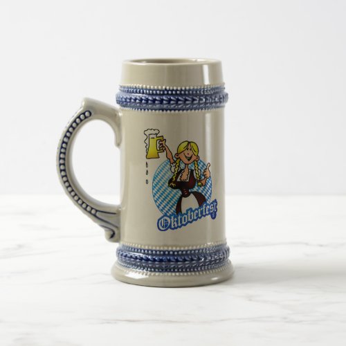 Oktoberfest _ girl in a dirndl beer stein