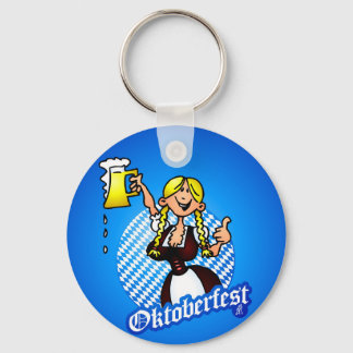 Oktoberfest - girl in a dirndl keychain