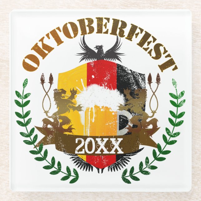 Oktoberfest Glass Coaster (Front)
