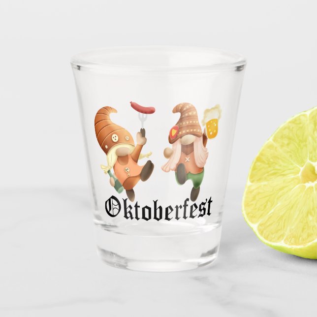 Oktoberfest Gnomes Shot Glass (Front)