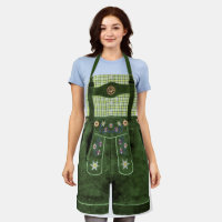Oktoberfest Green Lederhosen Apron