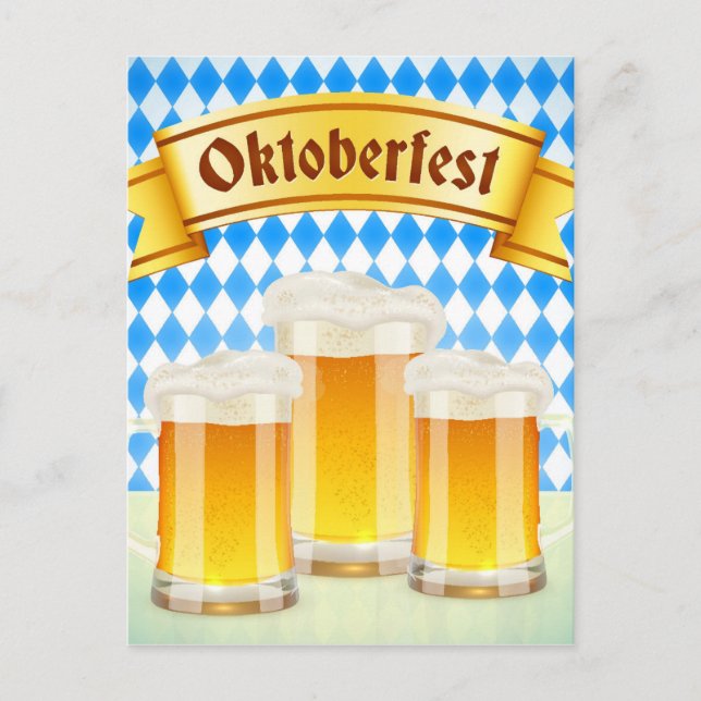 Oktoberfest Greeting Card With Beer (Front)