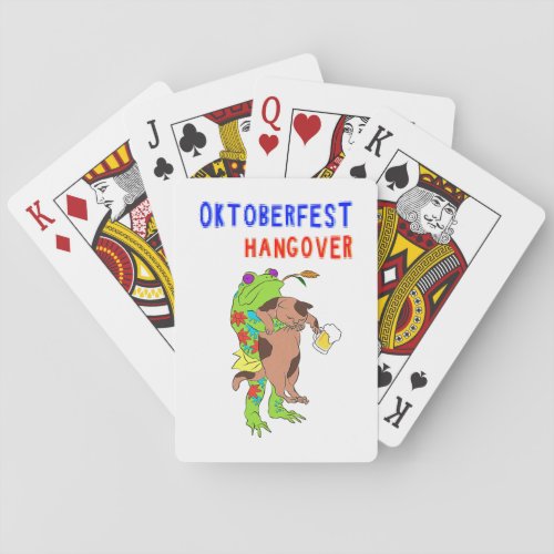 Oktoberfest Hangover Cat 16 Frog October Volksfest Poker Cards