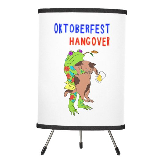 Oktoberfest Hangover Cat 16 Frog October Volksfest Tripod Lamp (Front)
