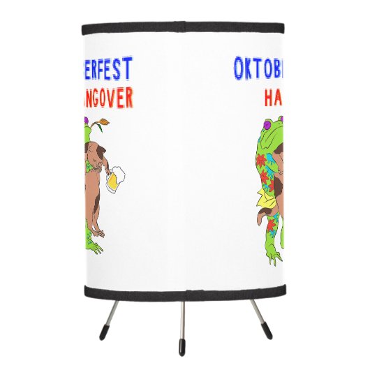 Oktoberfest Hangover Cat 16 Frog October Volksfest Tripod Lamp (Back)
