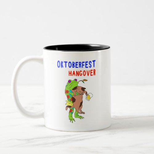 Oktoberfest Hangover Cat 16 Frog October Volksfest Two_Tone Coffee Mug