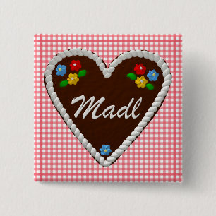 Oktoberfest Heart "Madl" Button