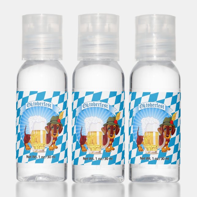 Oktoberfest Hound and Dachshund with Beer Stein Hand Sanitizer (Set)