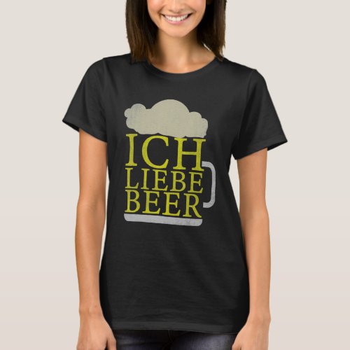 Oktoberfest Ich Love Beer Retro German Bavarian Fe T_Shirt