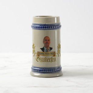 Oktoberfest Image-Text Customizable Bavaria Crest Beer Stein
