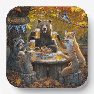 Oktoberfest In the Forest with Wildlife Paper Plates