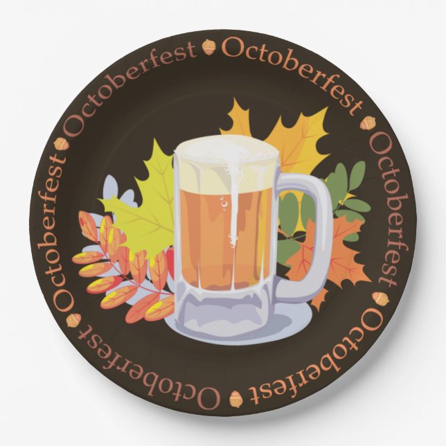 Oktoberfest in the Round Paper Plates (Front)