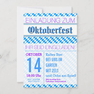 Oktoberfest Invitation Diamonds
