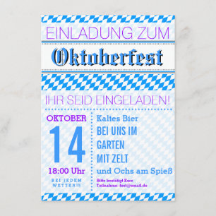 Oktoberfest Invitation Diamonds