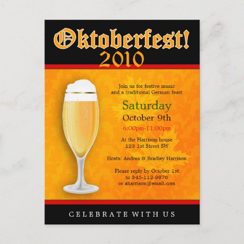 Oktoberfest Invitation Postcard