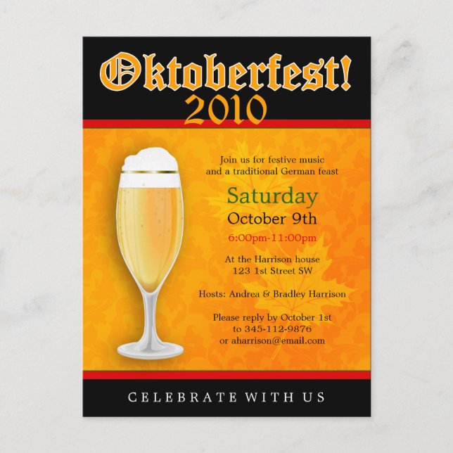 Oktoberfest Invitation Postcard (Front)