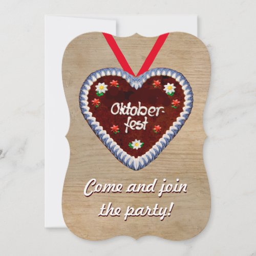 Oktoberfest Invitation with a Gingerbread Heart