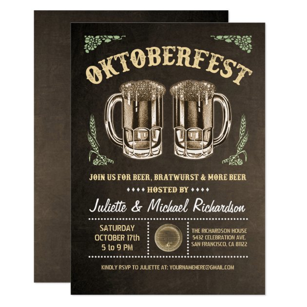 Oktoberfest Invitations | Brown