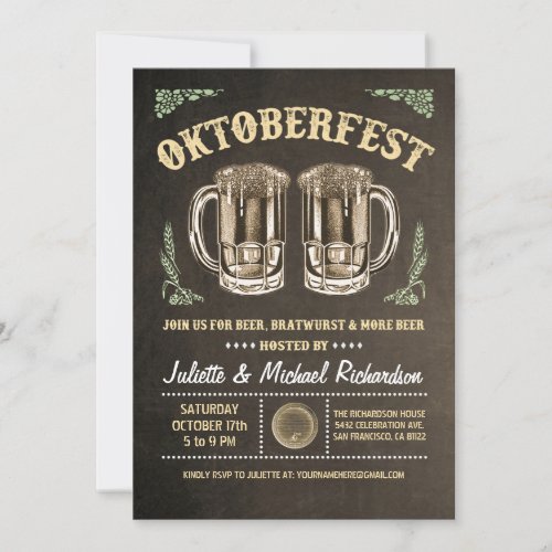 Oktoberfest Invitations  Brown