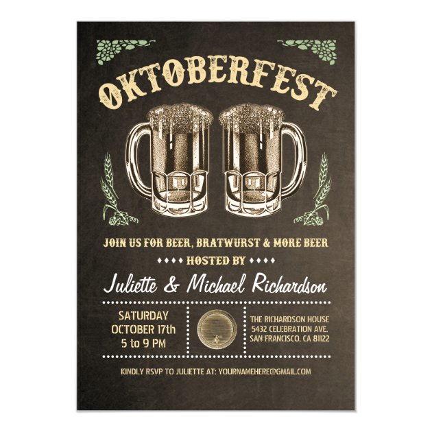 Oktoberfest Invitations | Brown