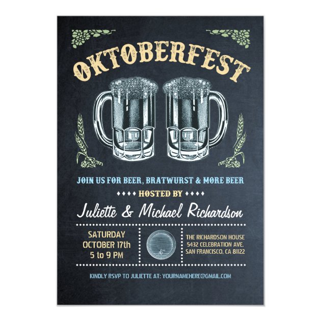 Oktoberfest Invitations | Chalkboard