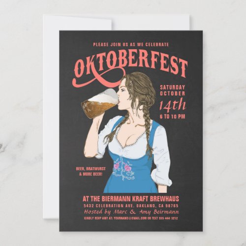 Oktoberfest Invitations Oktoberfest Girl