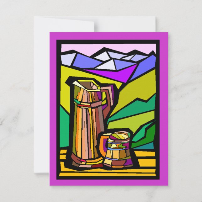 Oktoberfest Invitations Stein & Pitcher Alps Back (Front)