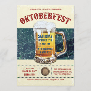 Oktoberfest Invitations - Vintage Rustic v.1