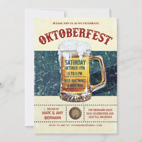 Oktoberfest Invitations _ Vintage Rustic v1